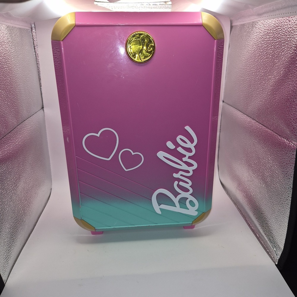 Barbie Rolling Suitcase Travel Playset Carry On Luggage Removable Insert...